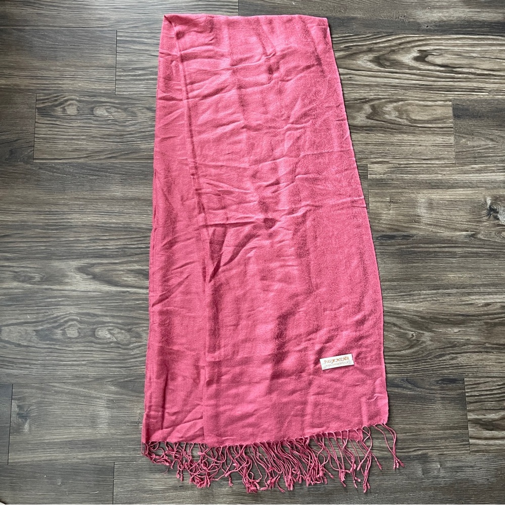 PASHMINA Scarf Coral Pink 70% Cashmere 30% Silk